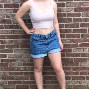 Pink Ruffled Crop Top